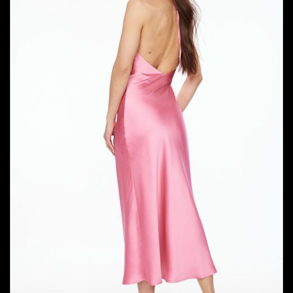 Dynamite Halter Satin Maxi Dress - XXS - Picture 3 of 16